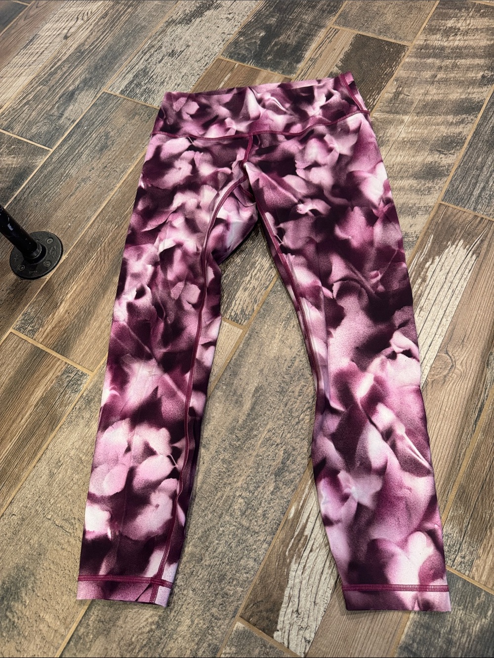 lululemon athletica Pink and Purple Floral Print Capri Leggings